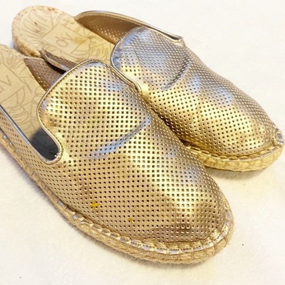 DV by Dolce Vita Elaine Rose Gold Espadrille Mules Slip On Flats Size 11 - Picture 4 of 6